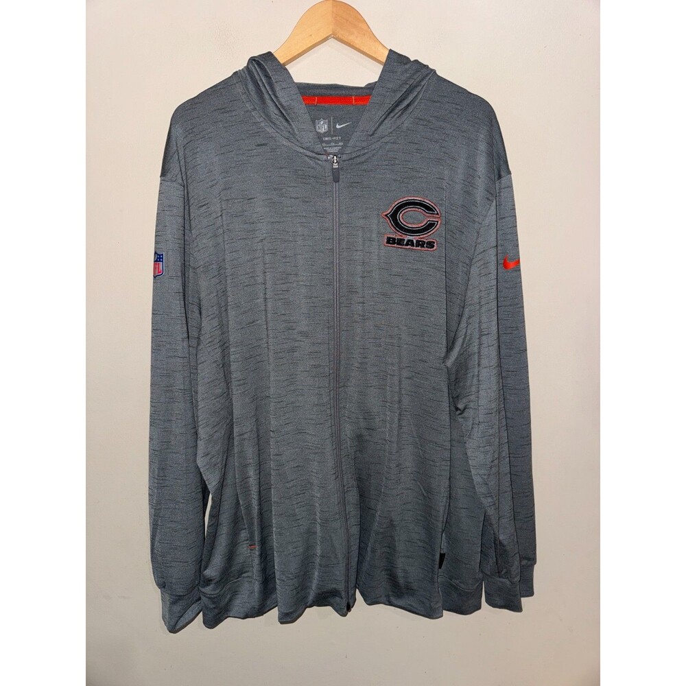 Men's 2XL Nike NFL Chicago Bears Team Issued PE Travel Full-Zip Yoga Hoodie RARE